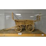 A scratch built model/diorama of a late 19th century Derbyshire Farm Waggon, perspex cased,