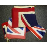 Four Union Jack flags, early 20th century and later,