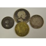 A George III Crown, a George III half crown, dated 1817, others (4).