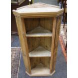 A rustic pine slender corner unit