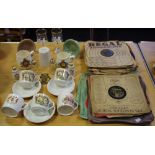 Commemorative ware and records - George V and Mary Silver Jubilee cups and saucers;