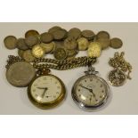 A Brass Cased Smiths pocket watch, another Defiance, H.
