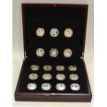 Coins - Royal Mint - eighteen silver proof medallions 'The Royal Navy' collection with story card,