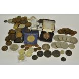 Coins - a Victorian 1889 crown, other coins, commemorative crowns.