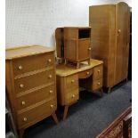 A 1950's retro bedroom suite by Homeworthy comprising, wardrobe,