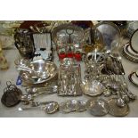 Silver plated Ware, cutlery, cruet sets, napkin rings, etc.