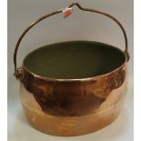 A Victorian oval copper plated cast iron cauldron, A Kenrick & Son, four gallon, West Bromwich.