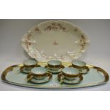 A Continental coffee set, for five, tray ensuite, a 20th century tray.