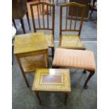 A pair of mahogany bedroom chairs,
