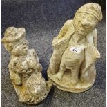 Two composite stone novelty garden figures.