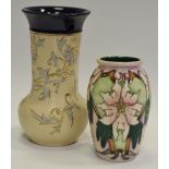 A Moorcroft miniature baluster shaped vase;