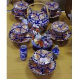 A Contemporary transfer printed ceremonial tea set, in the imari palate, a figure group,