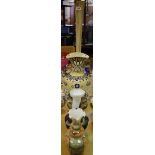 Decorative glass - tall specimen vase in mottled cafe-au-lait and cream tones 82cm high;