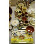 Torquay motto ware including jugs, pedestal dish, spill vases and comport dish & cover,