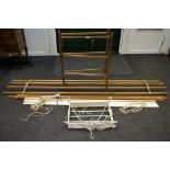 Three vintage clothes airers, a wooden clothes horse,
