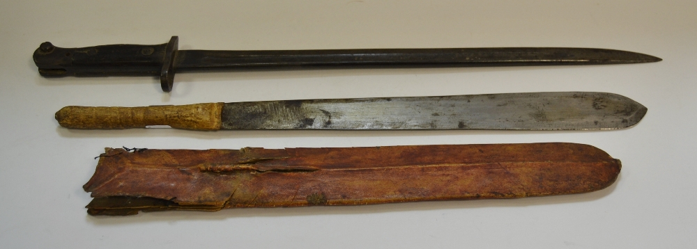 Tribal Art - a Massai Warner knife,a chassepot bayonet, (2).