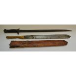 Tribal Art - a Massai Warner knife,a chassepot bayonet, (2).