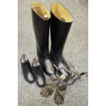 Equestrian - A pair of child's leather riding boots, size 8,
