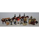 Toys - Britains Limited articulated fox hunting lead figures, others including farm stock etc.