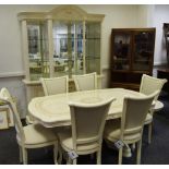 A Salterini Amalfi Dining Room Suite In Ivory, comprising three door wall unit, dining table,