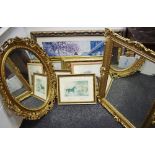 Pictures & Prints - a fox hunting scenes with decorative frames; decorative framed mirror,