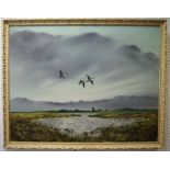 George A Chatteraway Wildfowl in Flight signed, dated 69, oil on canvas,