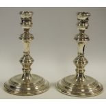 A pair of William Comyns & Sons Ltd silver candlesticks dated 1979,