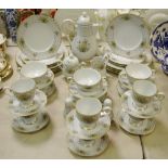 A Noritake Eileen part tea and dinner service including teapot, teacups, saucers,