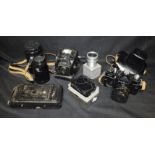 Cameras - a Zenit, Zenith TTL 35mm camera; a lens, made in The USSR, 11A 4/135, No 727437,