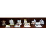 Ceramics - Coalport Cottages, including Thatched Cottage, Oast House, Christmas Cottage,