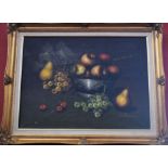 L Greene (Contemporary) Still Life, fruit in a bowl signed, oil on canvas,