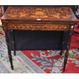 A 19th century mahogany and marquetry card table,