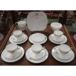 A Shelley Art Deco Oxford shape tea service,