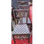 A set of six Chippendale Revival mahogany dining chairs,