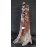 A Chinese root carving, of an elder, 53cm high,