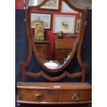 A 19th century mahogany dressing mirror,