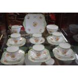 A Shelley Oxford shape Posie Spray pattern coffee set,