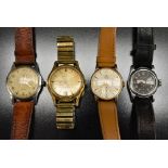 Watches - a vintage Smiths 9ct gold cased dress wristwatch, textured dial,