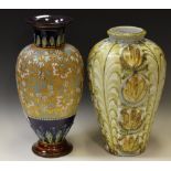 A large Bourne Denby Glyn Colledge ovoid vase, printed marks,