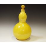 A Moorcroft double gourd vase and stopper, in yellow, 28cm high,