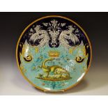 A late 19th Century French majolica charger,