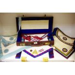 Masonic Interest - Masonic aprons in leather case