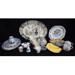 Ceramics - a large oval Copeland Aesthetic movement meat plate; a Carltonware dish as bananas;