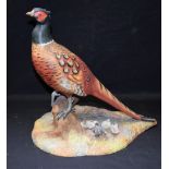 A Royal Crown Derby model of a Pheasant, red printed and black inscribed marks,