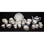 A Mintons Lyngwood pattern part tea service; a Worcester part coffee service; other,