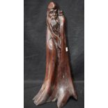 A Chinese root carving, of an elder, 53cm high,