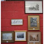 Pictures - English School, The Farmstead, watercolour; Paris Metamorphose, print; Cheapside,