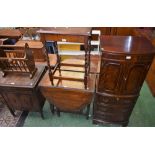 A 20th century oak cased Gilbert gramophone cabinet; a reproduction drinks cabinet;