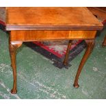 A George II style walnut card table, c.