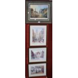 Prints - Wm Chamberlain, after, A Rural Scene; Louise Rayner, after, a set of three, Derby Scenes,